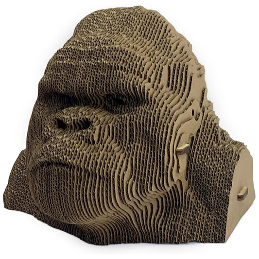 3D puzzle head sculpture made of corrugated cardboard - Gorilla