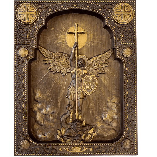 3D Wooden Icon - Archangel Michael