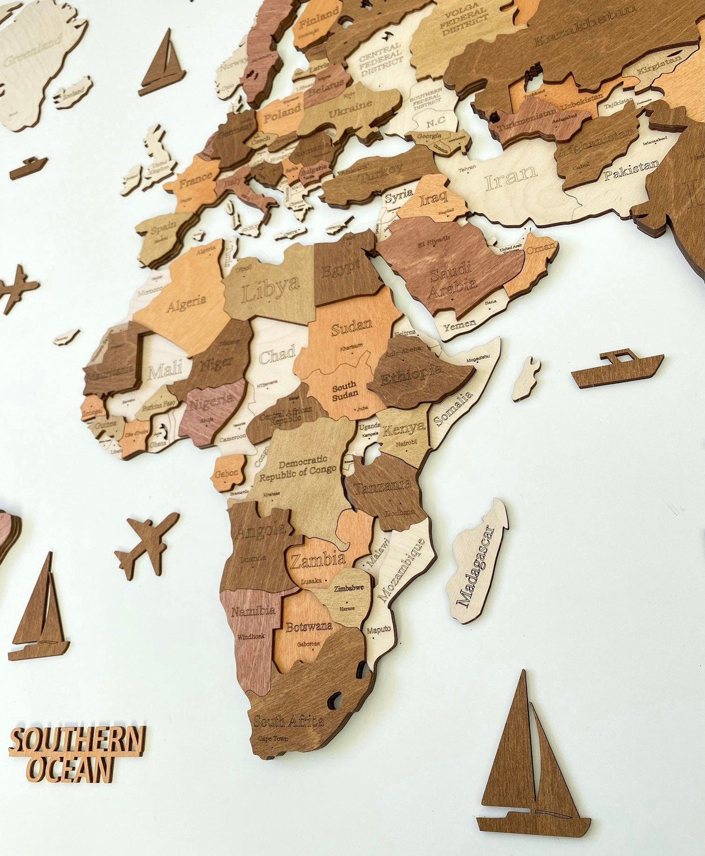 3D LED WOODEN WORLD MAP "CALIFORNIA"