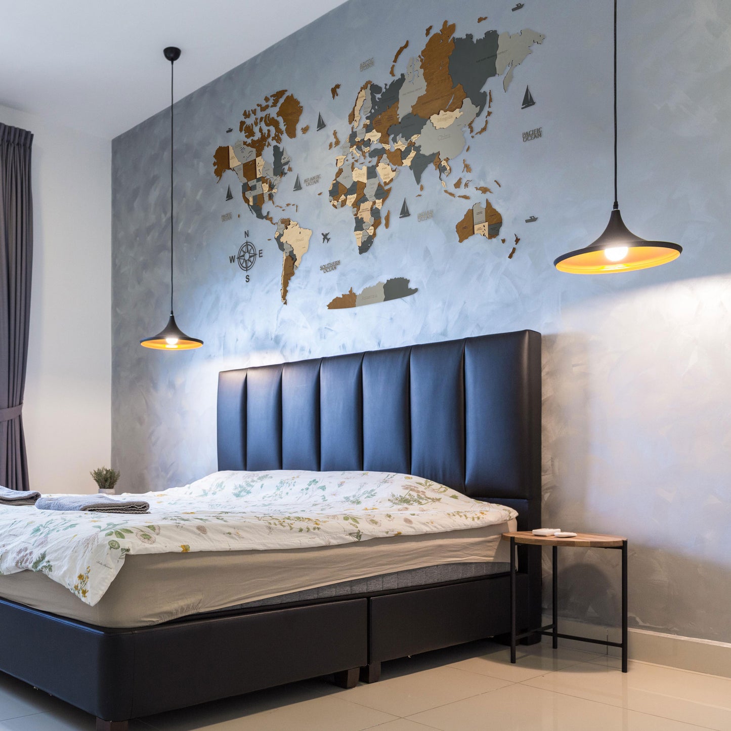 MAPPA DEL MONDO IN LEGNO 3D "CIELO"