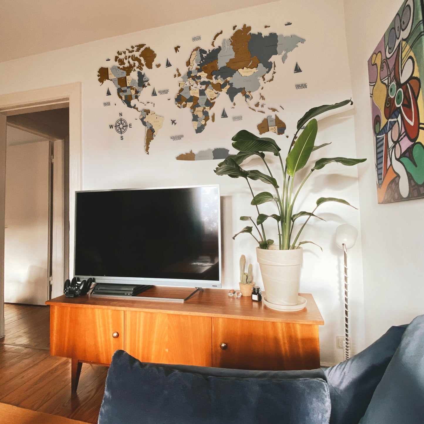 MAPPA DEL MONDO IN LEGNO 3D "CIELO"