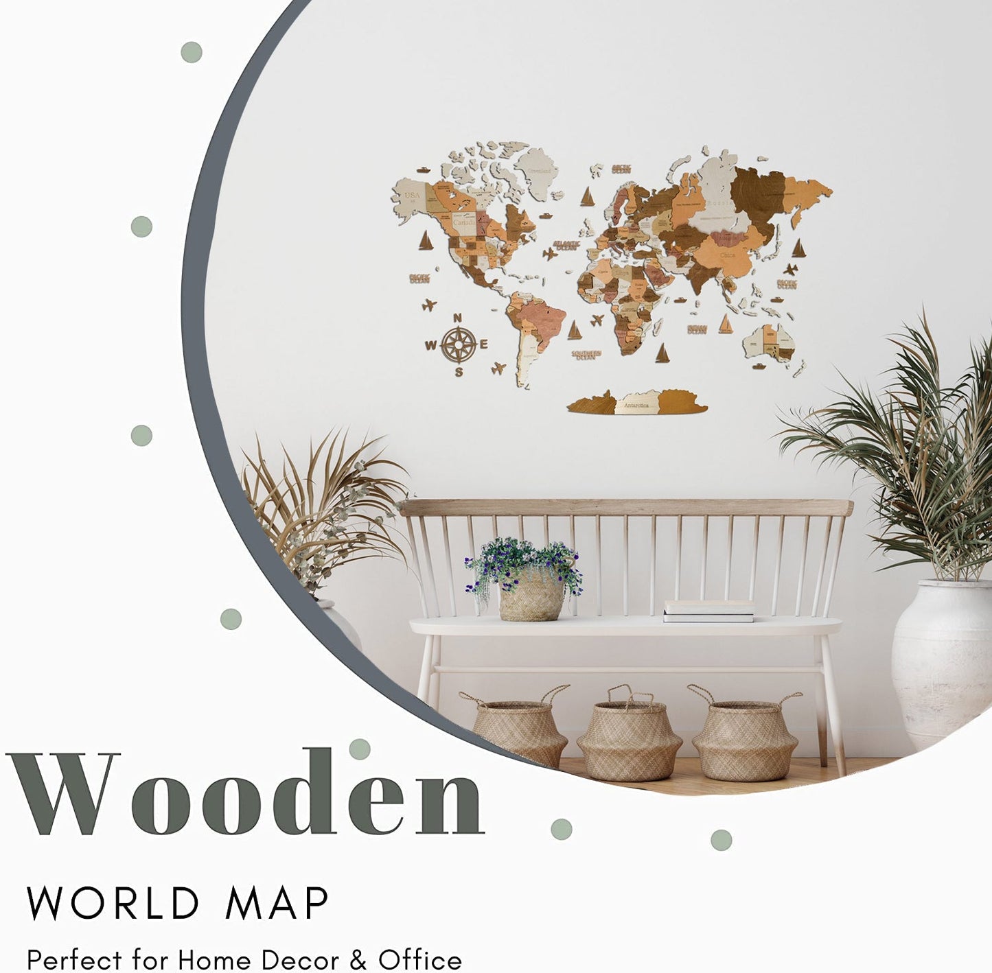 3D LED WOODEN WORLD MAP "CALIFORNIA"