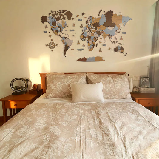 Wooden maps over your bed