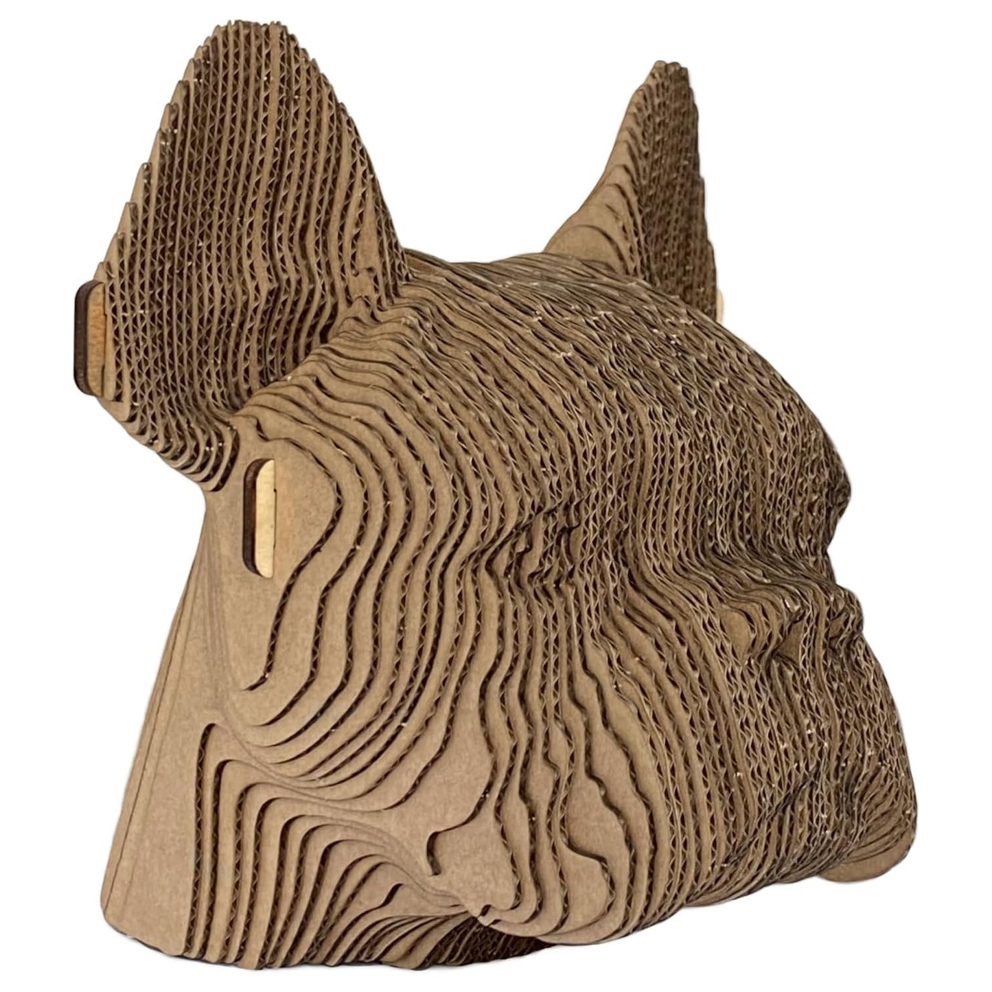 3D head sculpture made of corrugated cardboard - Bull Dog