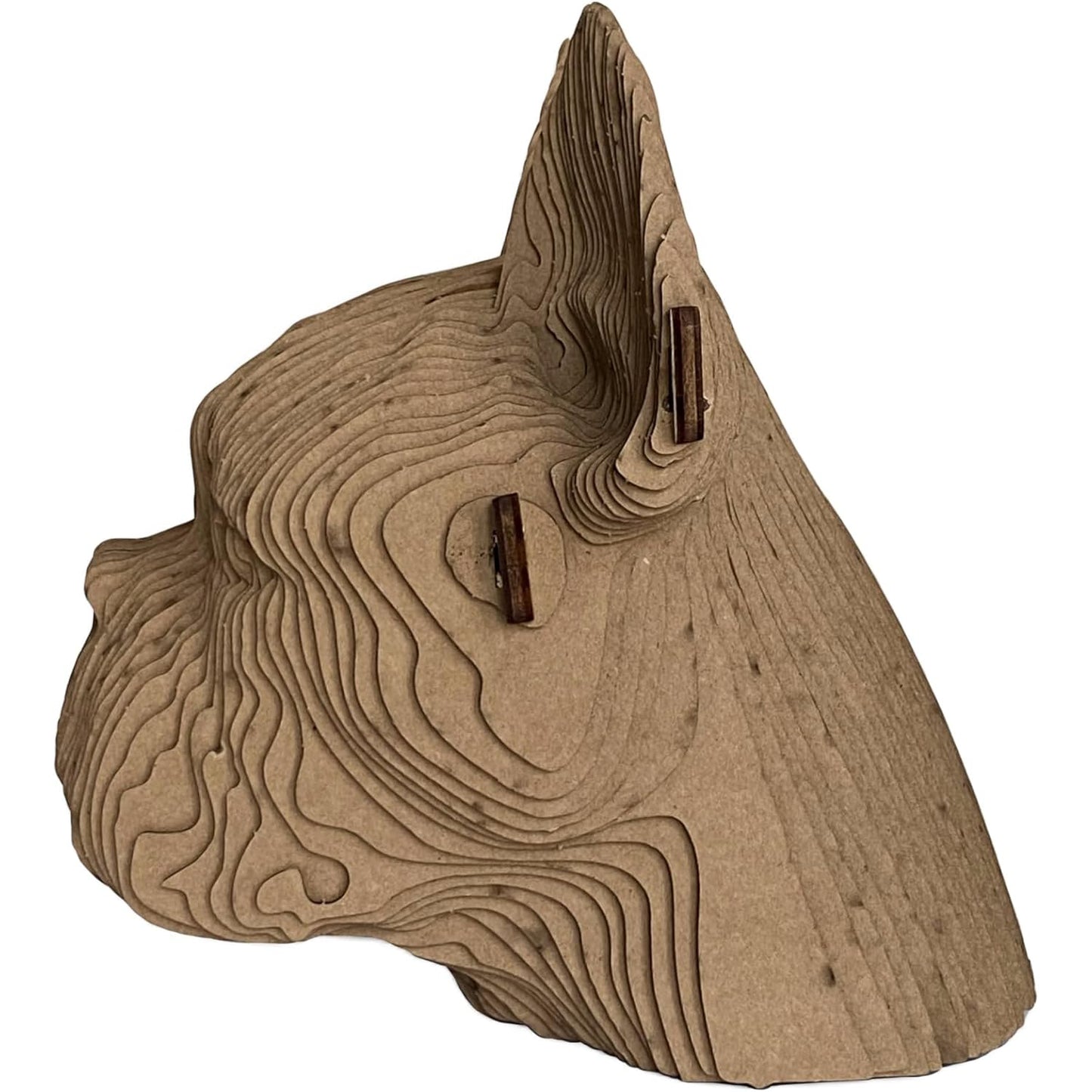 3D head sculpture made of corrugated cardboard - Bull Dog