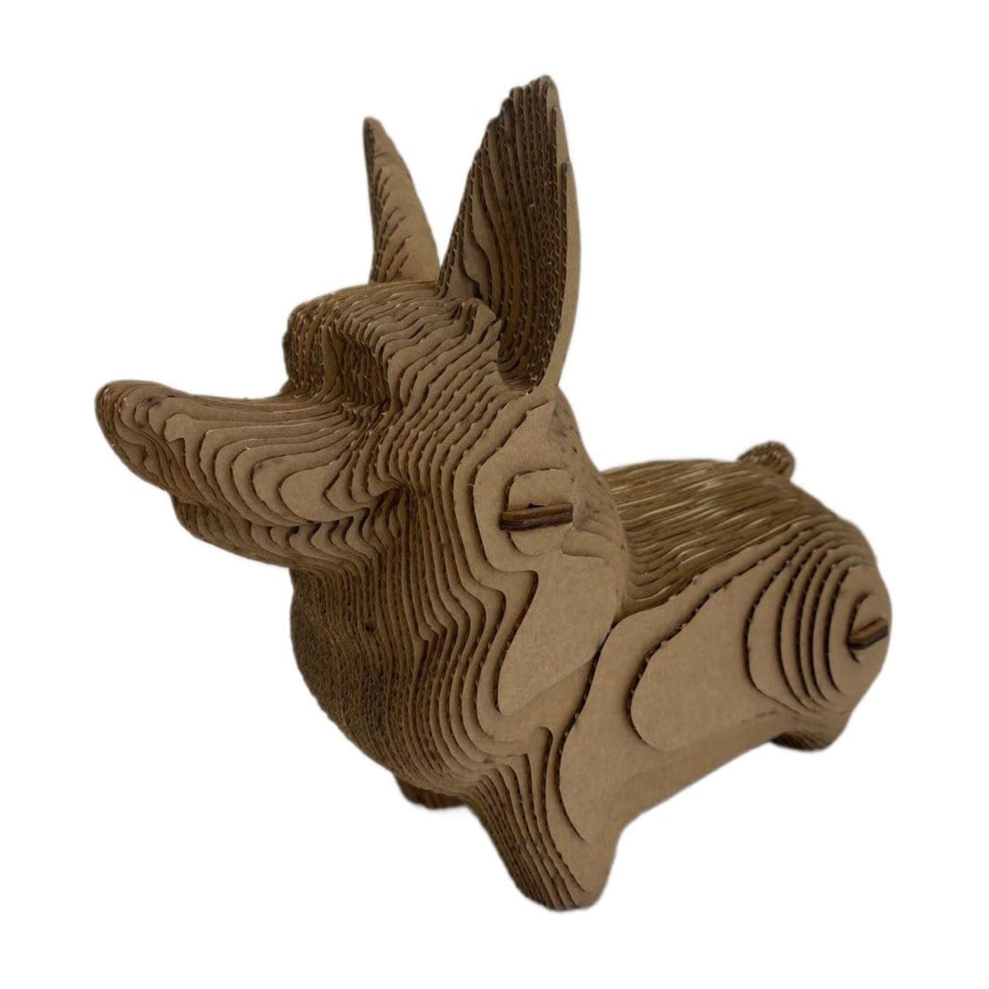 Scultura 3D di testa in cartone ondulato - Corgi