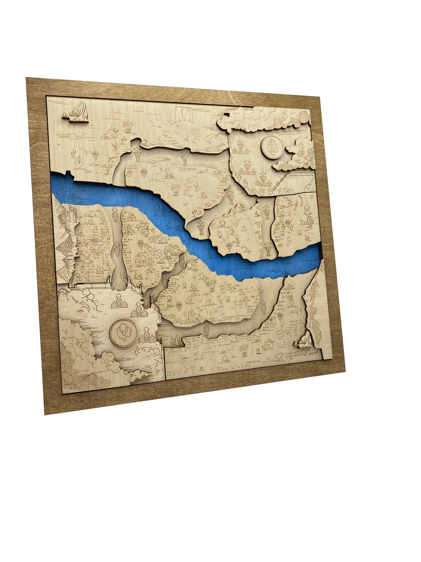 Wooden map for fans of Dota 2 game