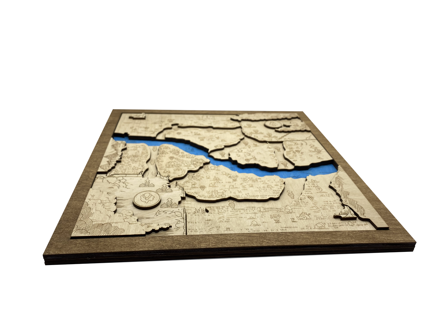 Wooden map for fans of Dota 2 game