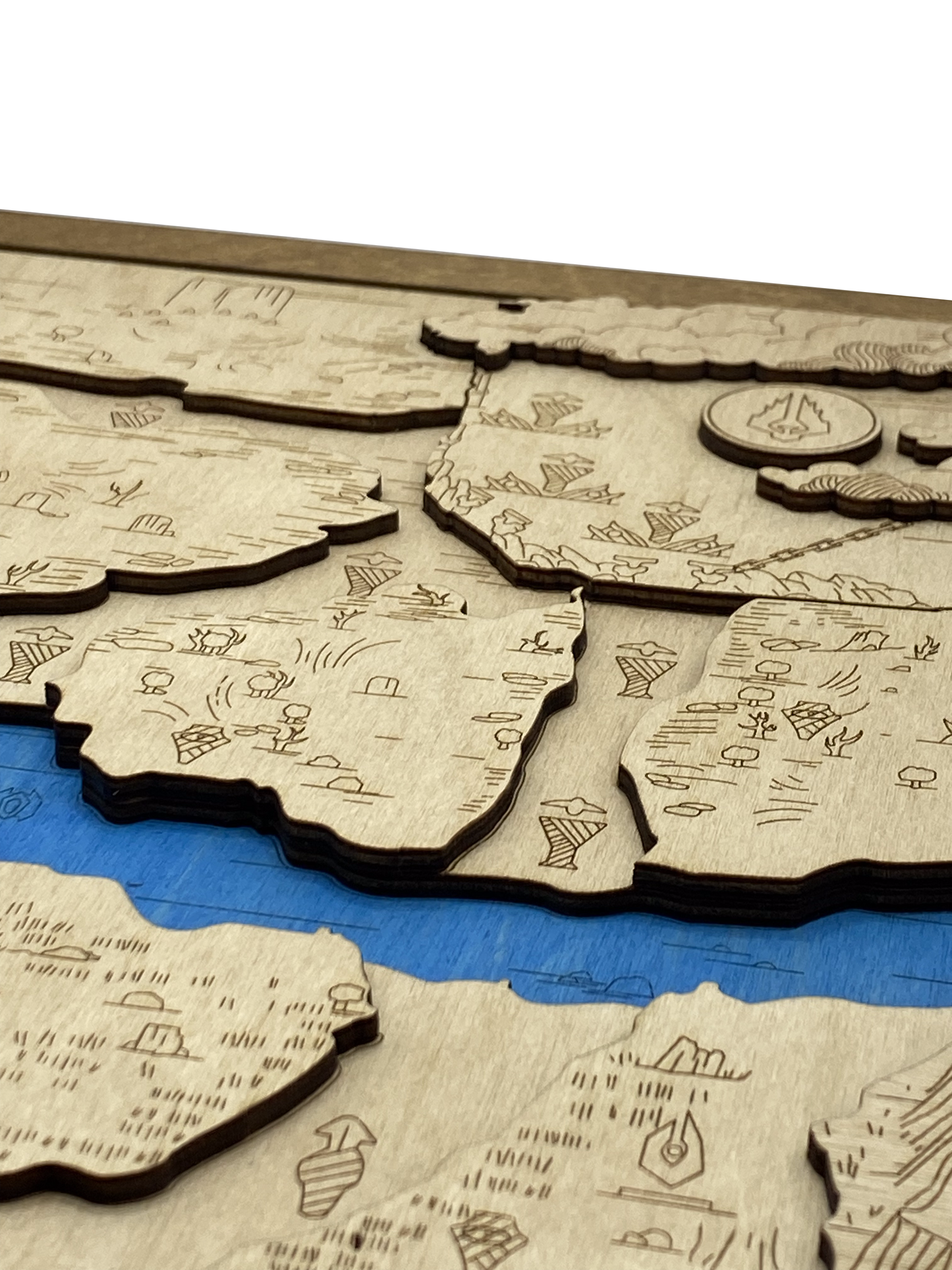 Wooden map for fans of Dota 2 game