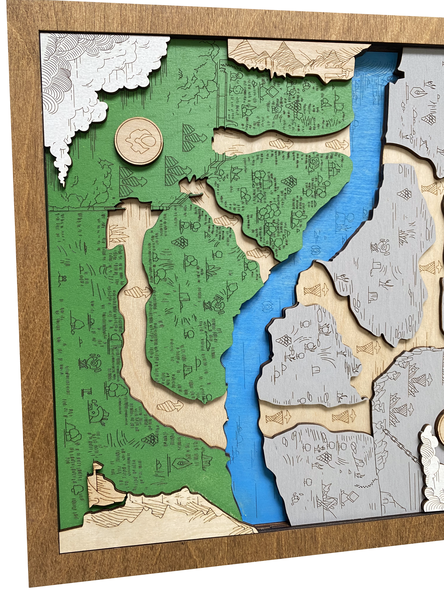 Wooden map for fans of Dota 2 game