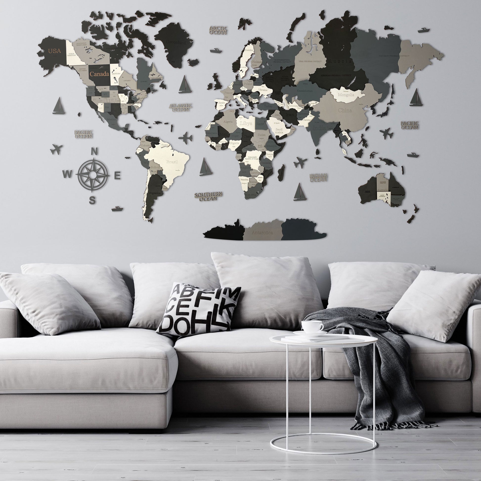 WOODEN.CITY Wooden World Map Wall Decor XXL - Wooden Map of The World for  Wall - Places I've Been Map of the World Wall Art - Wood World Map Wall Art