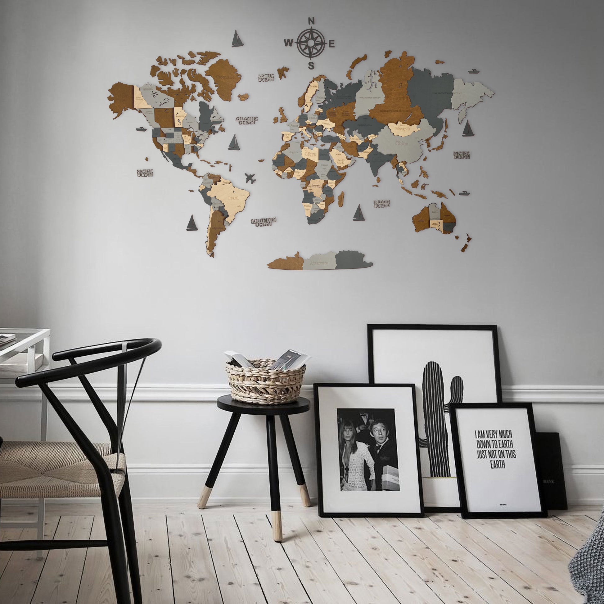 3D WOODEN WORLD WALL MAP SKY – WoodLeo